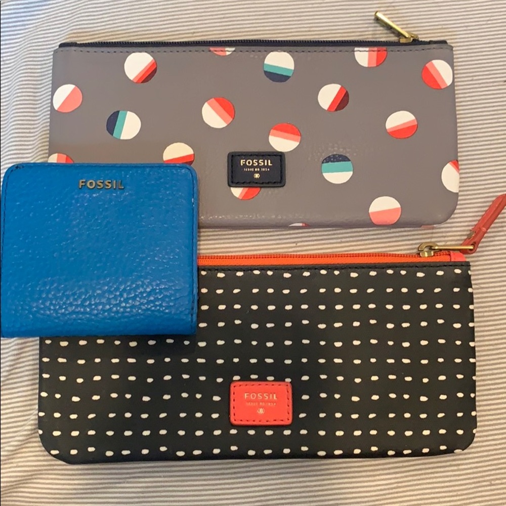 Women’s fossil wallet lot new pouch
